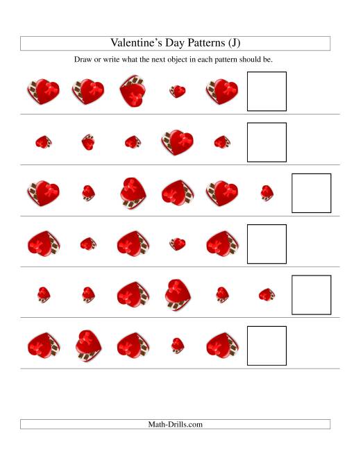 The Two-Attribute Patterns (Size and Rotation) Featuring Chocolates (J) Math Worksheet