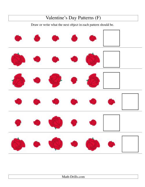 The Two-Attribute Patterns (Size and Rotation) Featuring Roses (F) Math Worksheet