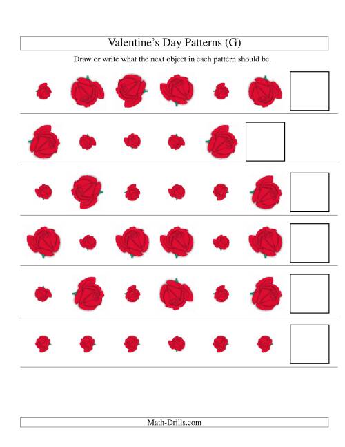 The Two-Attribute Patterns (Size and Rotation) Featuring Roses (G) Math Worksheet