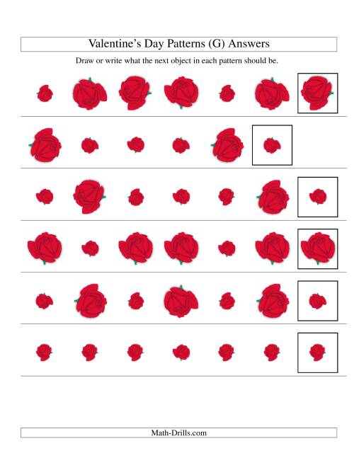 The Two-Attribute Patterns (Size and Rotation) Featuring Roses (G) Math Worksheet Page 2