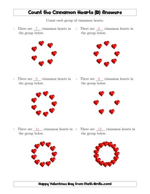 The Counting Cinnamon Hearts in Circular Arrangements (D) Math Worksheet Page 2