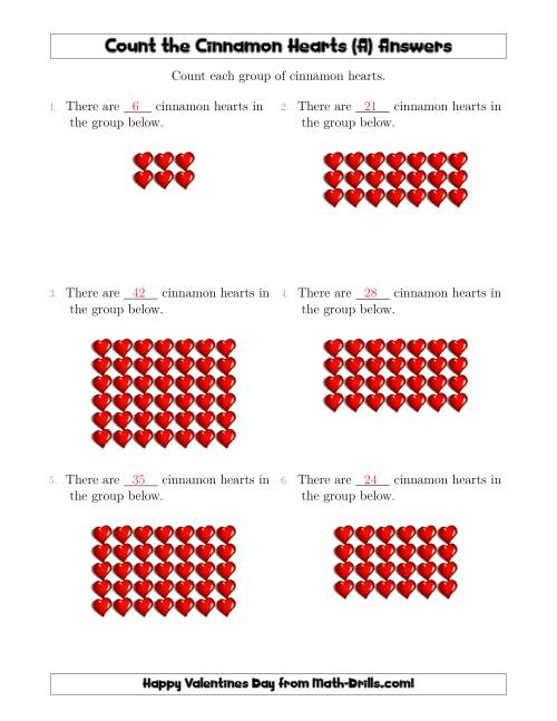 The Counting Cinnamon Hearts in Rectangular Arrangements (A) Math Worksheet Page 2