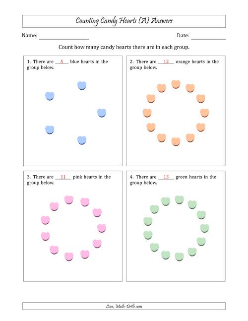 The Counting Candy Hearts in Circular Arrangements (A) Math Worksheet Page 2