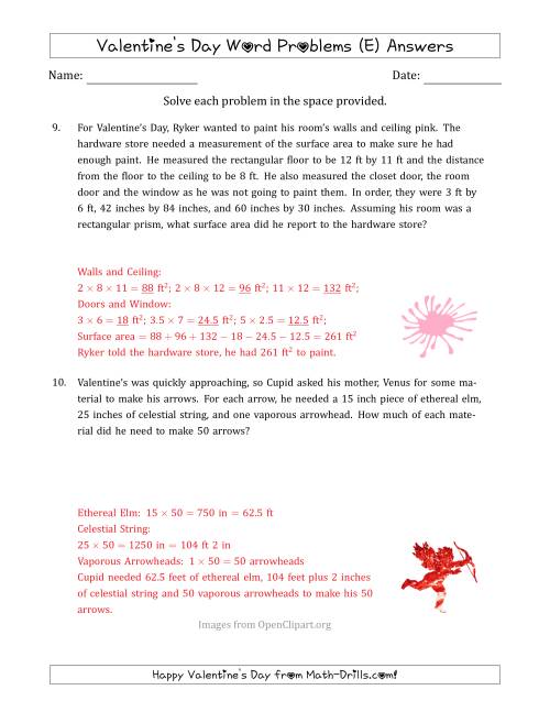 Valentine S Day Math Word Problems Worksheet